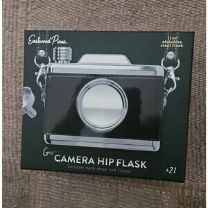 Eastwood Pines Golfer's Camera Hip Flask Neck Strap Funnel 11oz Stainless Steelt